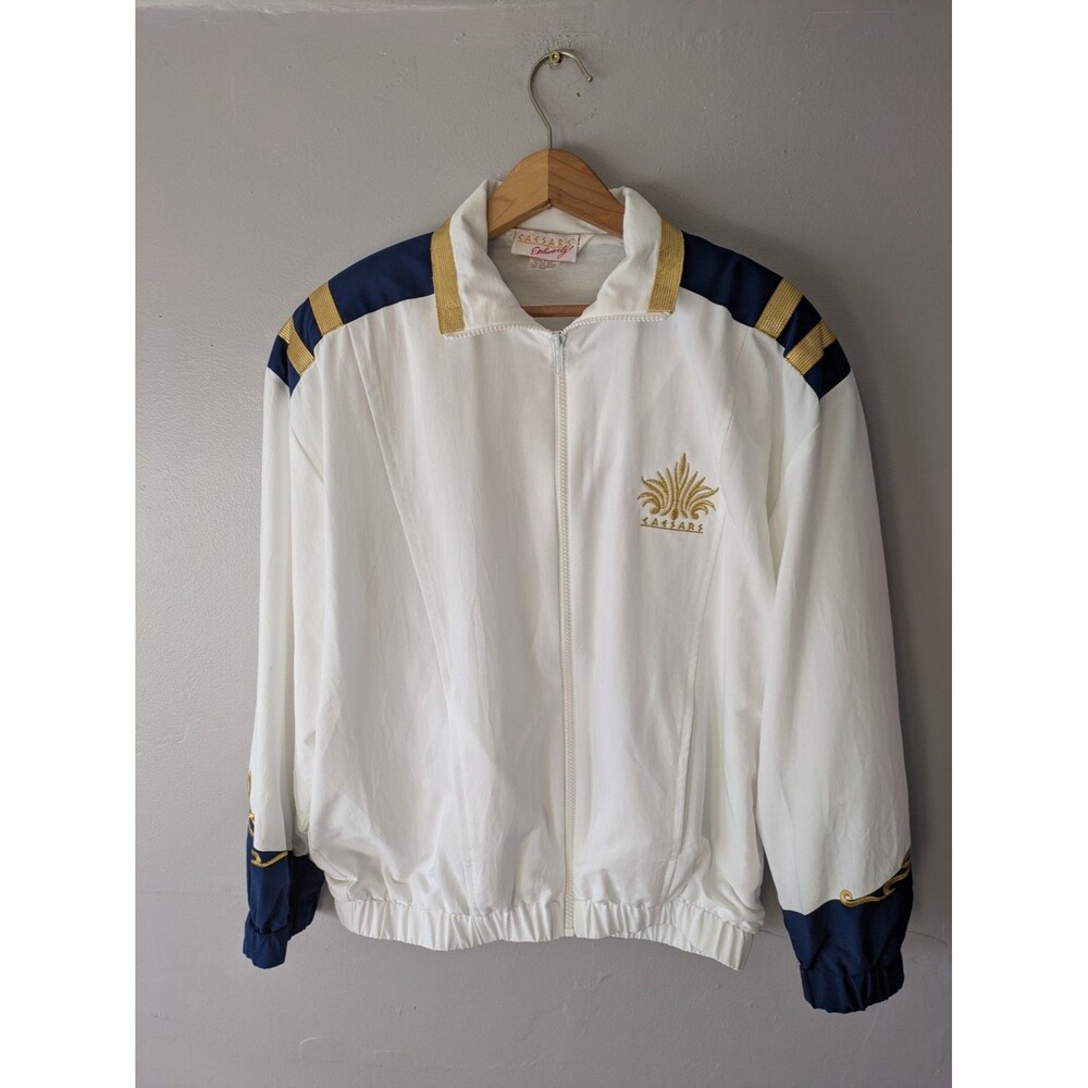 Vintage Caesars Palace Exclusively Bomber Jacket Womens S Satin Las Vegas 90 80s